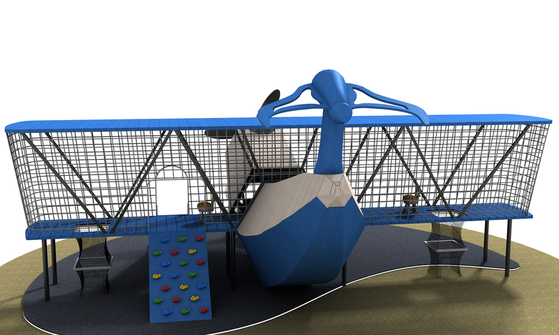 Aircraft Shaped Modern Kids Outdoor Playground