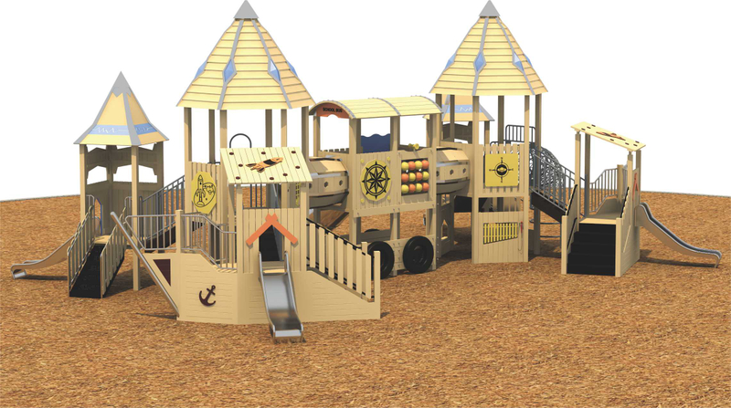 Best Castle Series Outdoor Playground with Tire Swing