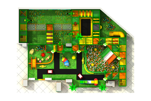 Commercial Jungle Theme Indoor Playground with Trampoline
