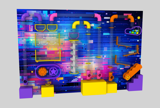 Three-piece Structure Ball Wall Game Compatibled with The Ball Pool