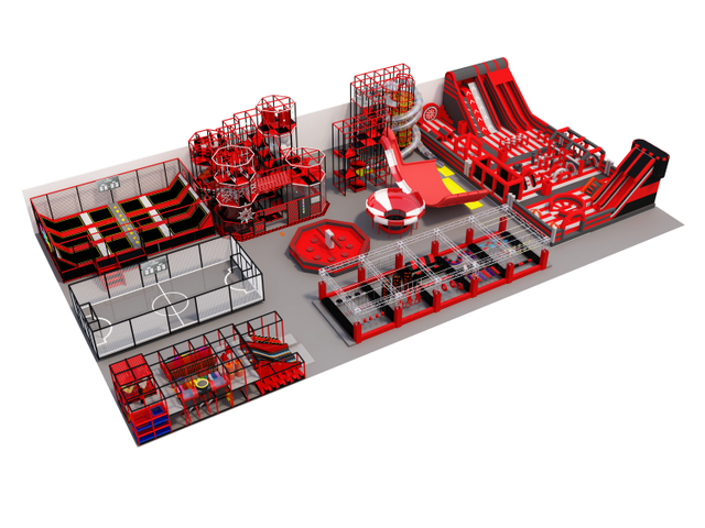 Red And Black Combined Indoor Playground for Children