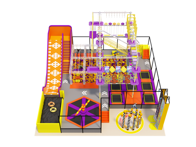 Ninja Warrior Kids In Trampoline Park Together with Indoor Playground 