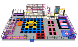 Pink and blue color combination Trampoline Park