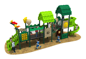 Small Forest Series Outdoor Playground with Combined Slide
