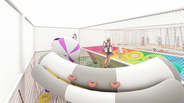 Super Fun Rope Net Play Structures in Indoor Playground for Children