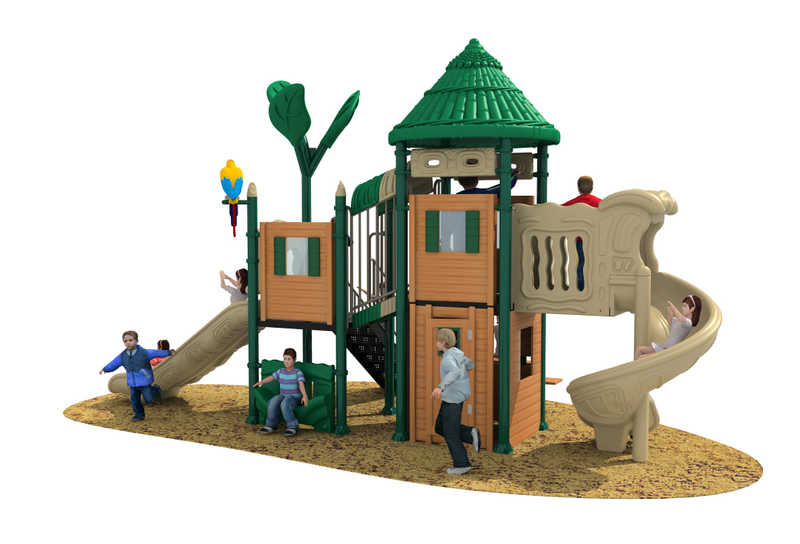 Rubber Tiles Forest Series Outdoor Playground with Slide