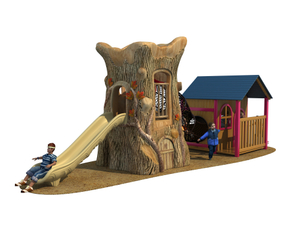 Newly Design Children Plastic Outdoor Tree House Slide Playground Equipment 