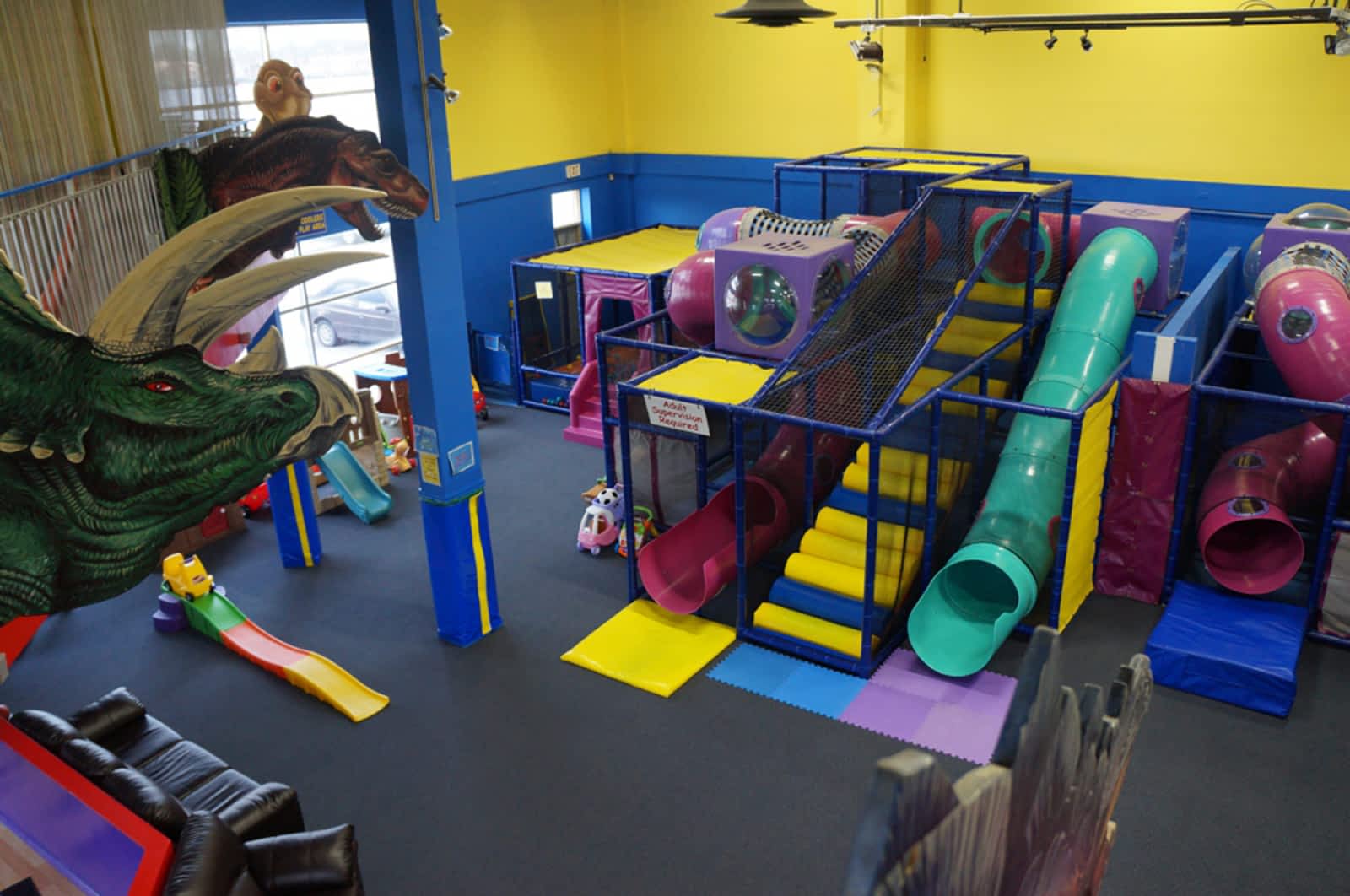 Where are indoor playgrounds often located?