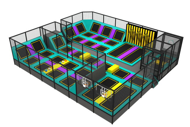 Indoor Medium Size Trampoline For Adults with Big Slide