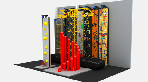 Frame Climbing Wall For Toddlers With Holding Bars