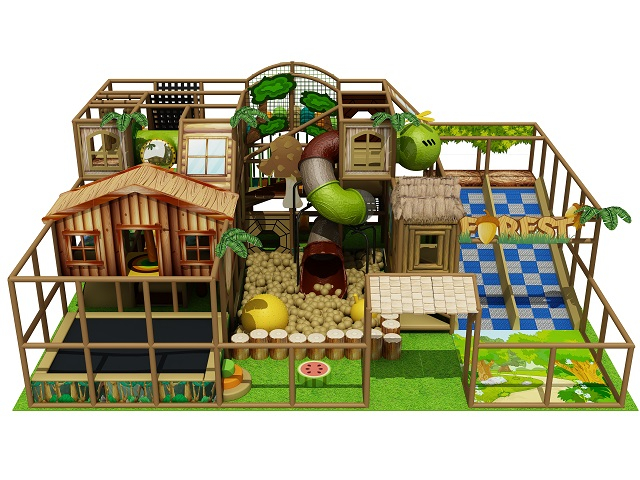 Mini Jungle Theme Indoor Playground for 3year Old with Slide