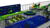 Green and blue color combination Trampoline Park
