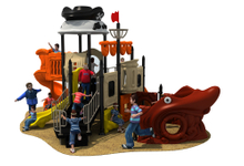 Amusement Park Kids Ship Theme Outdoor Playground Slide Equipment 