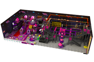 Anti-skid Space Themed Indoor Playground with Trampoline