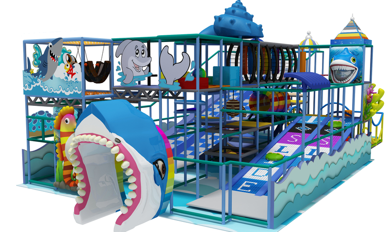 Quality Ocean Themed Indoor Playground with Cafe With Tires