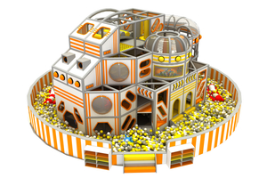 Anti-crack Space Themed Indoor Playground with Mini House