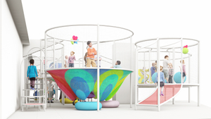 Rope Net Play Structures in Indoor Playground for Children