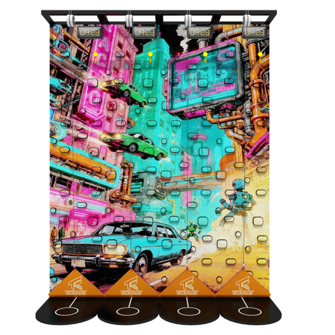 Frame Climbing Wall with Future City Theme