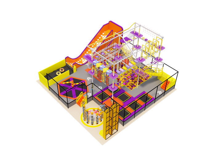Ninja Warrior Kids In Trampoline Park Together with Indoor Playground 