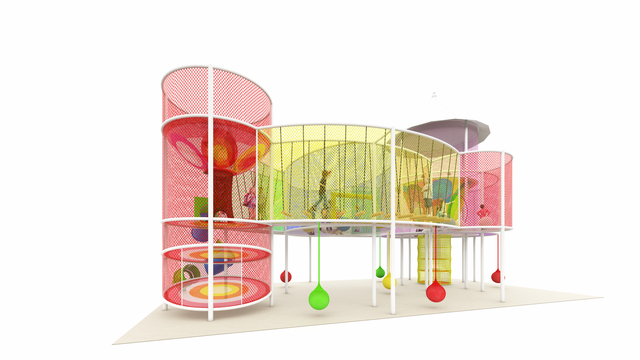 Super Fun Rope Net Play Structures in Indoor Playground for Children