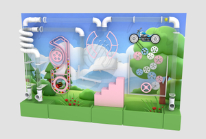 Three-piece Structure Ball Wall Game Compatibled with The Ball Pool