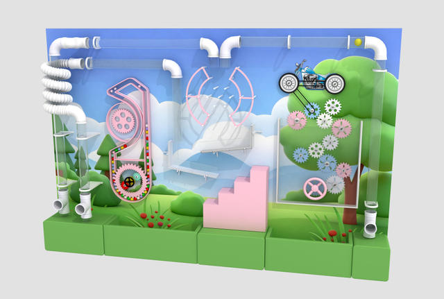 Three-piece Structure Ball Wall Game Compatibled with The Ball Pool