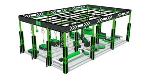 Green Professional Adult/Kids Ninja Warrior Obstacle Course for Sale 