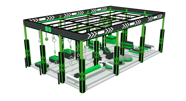 Green Professional Adult/Kids Ninja Warrior Obstacle Course for Sale 