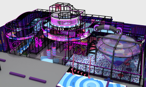  Purple Wave Slide Combination Playground for Children