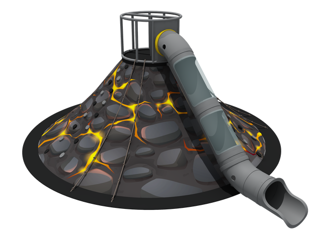 Kids Indoor Amusement Park Toy Volcano Bulusan Climbing Wall Slide 