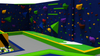 Green and blue color combination Trampoline Park