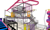 Pink and blue color combination Trampoline Park