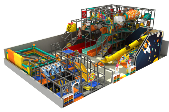 Plastic Space Themed Indoor Playground With Stainless Steel