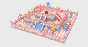 Pink And White Combined Theme Inflatable Castle with High Quality Materials And Affordable Pricing
