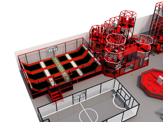 Red And Black Combined Indoor Playground for Children