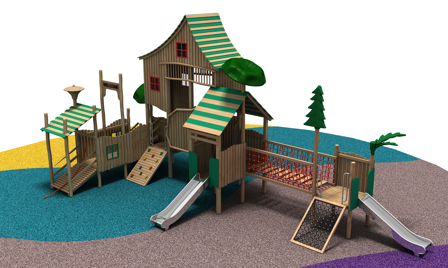 Hot Sale Small Schools Wooden Playground Outdoor Equipment 
