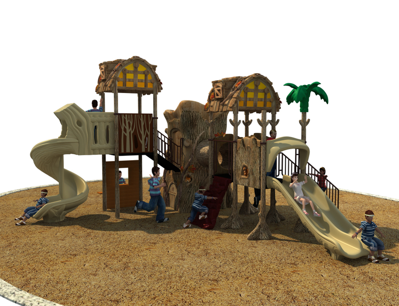 Small Forest Series Outdoor Playground For Kids with Slide