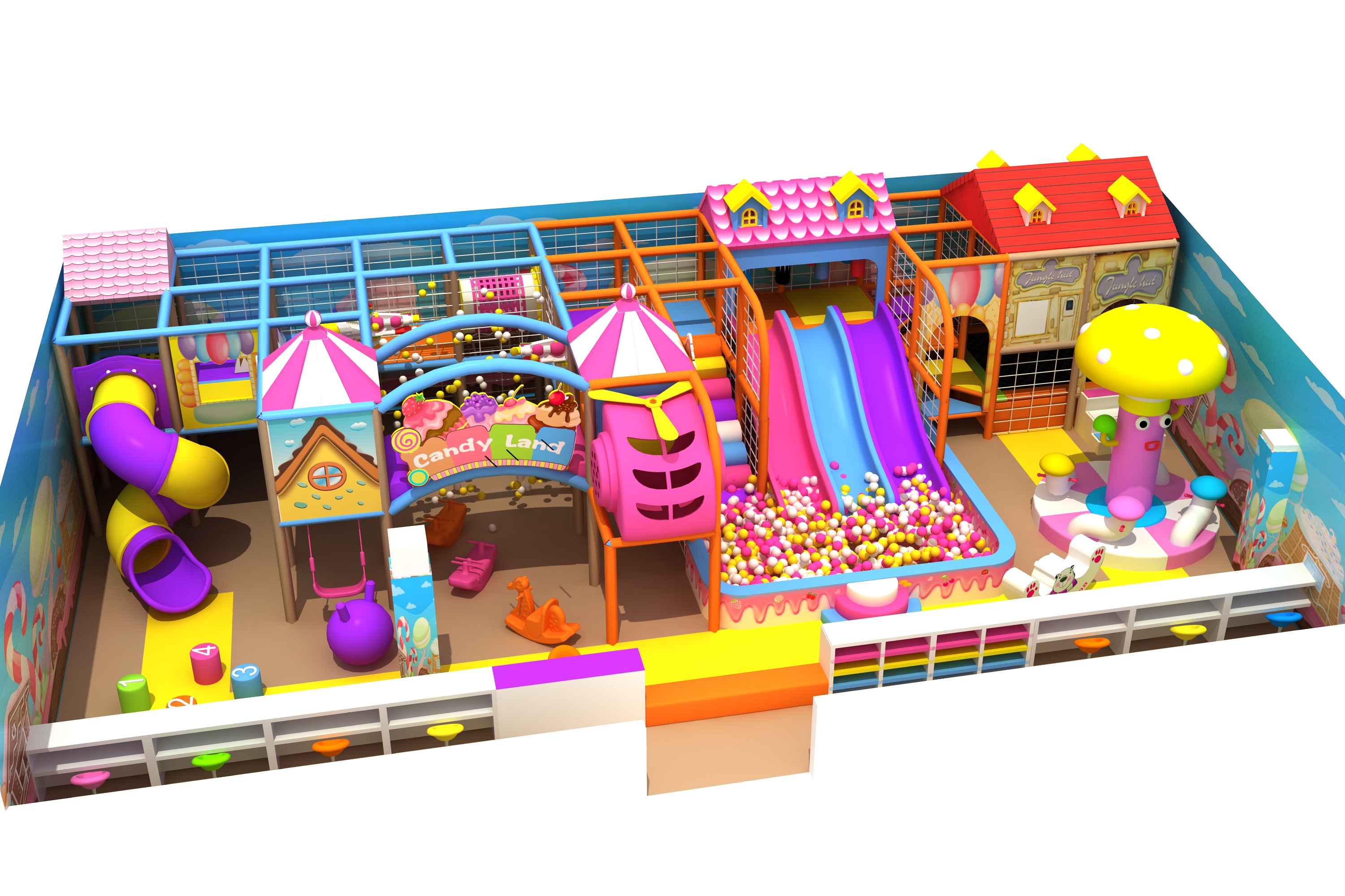 Wooden Candy Theme Indoor Playground for Children